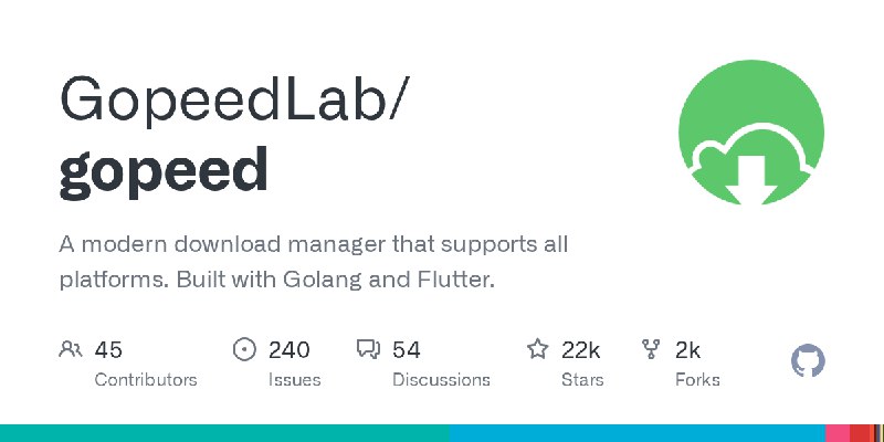 GitHub - GopeedLab/gopeed: A modern download manager that supports all platforms.  Built with Golang and Flutter.
