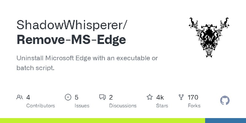 GitHub - ShadowWhisperer/Remove-MS-Edge: Uninstall Microsoft Edge with an executable or batch script.